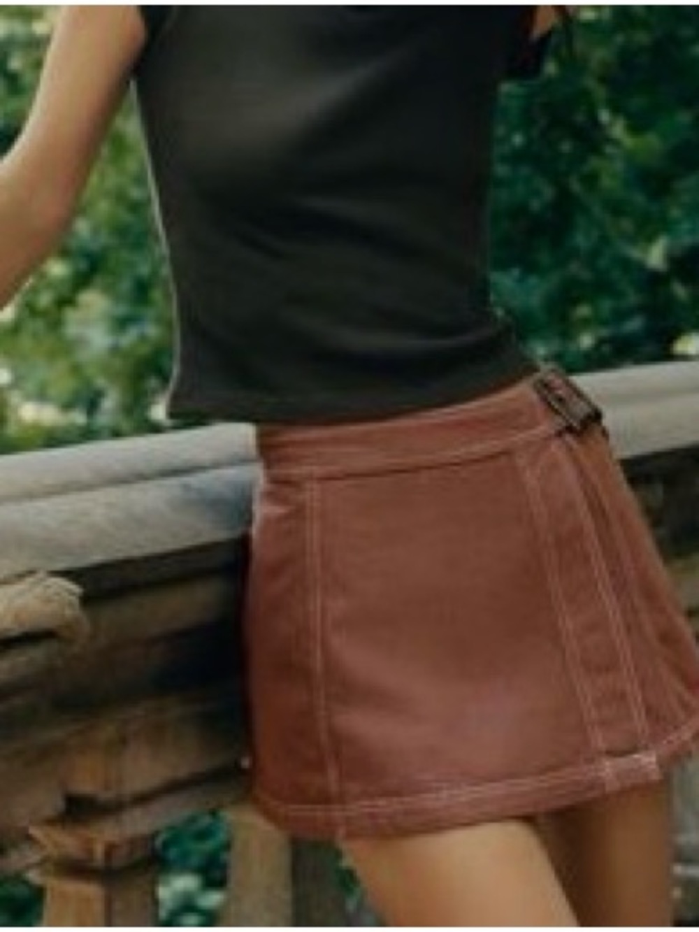 Belted wrap skirt